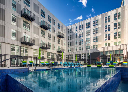 Luxury pool at The Current Apartments in Richmond VA