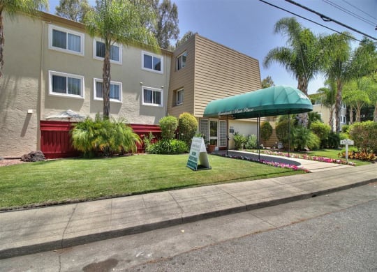 Street view of Building exterior with hedges on the side at Boardwalk, Palo Alto, CA, 94306