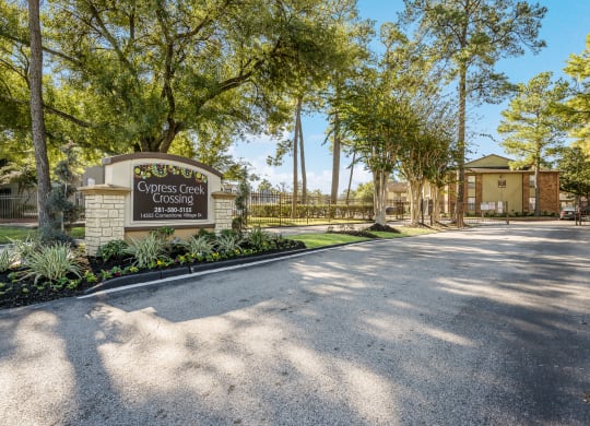 Property Entrance Sign at Cypress Creek Crossing Apartment Homes in Houston, Texas, TX