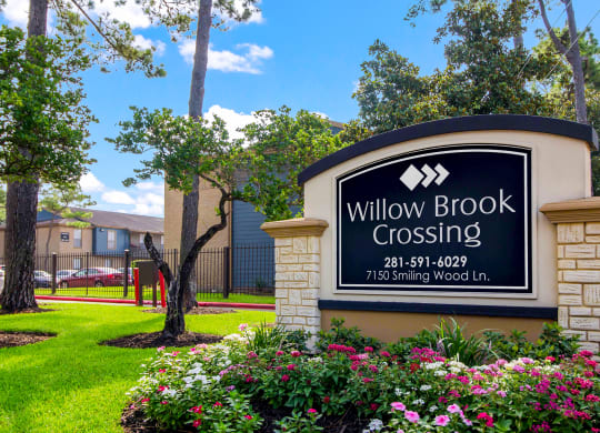 Entrance Signage at Willow Brook Crossing Apartments in Houston, TX