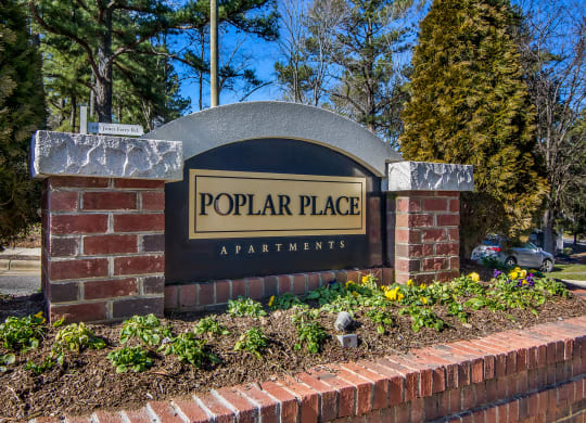 Property Signage at Poplar Place Apartments in Carrboro, NC
