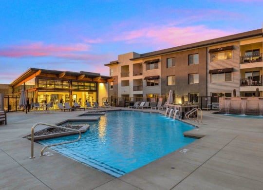 Resort Inspired Pool with Sundeck at The Premiere at Eastmark Apartments, Mesa, AZ