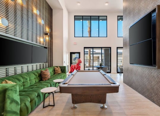 Billiards Table In Clubhouse at Kalon Luxury Apartments, Phoenix