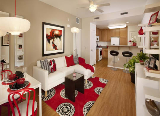 Decorated Living Room, at Ralston Courtyard Apartments, Ventura, 93003