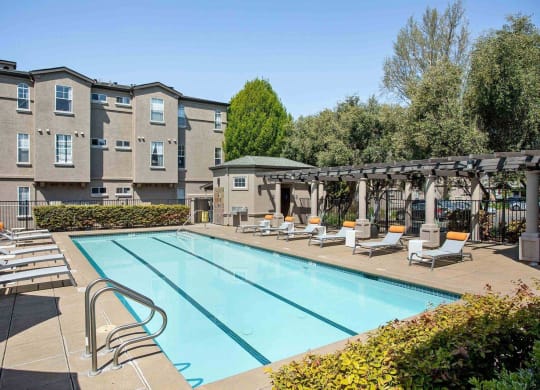 Resort Style Pool and Sun Deck at Renaissance Apartments in Santa Rosa, California