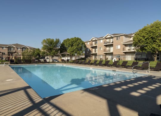 Heated pool at Highland View Apartments in north Lincoln NE 68521