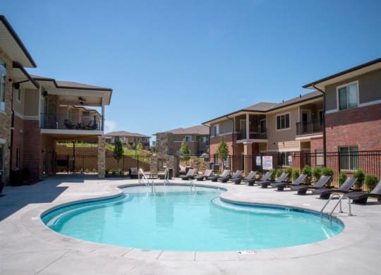 Resort-style swimming pool at Villas of Omaha at Butler Ridge
