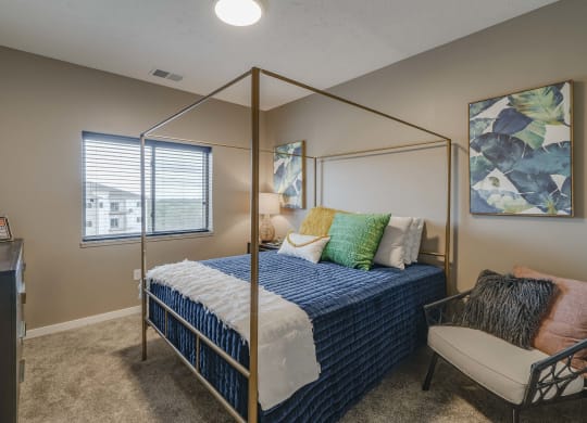 Spacious bedroom at The Flats at Shadow Creek new luxury apartments in east Lincoln NE 68520