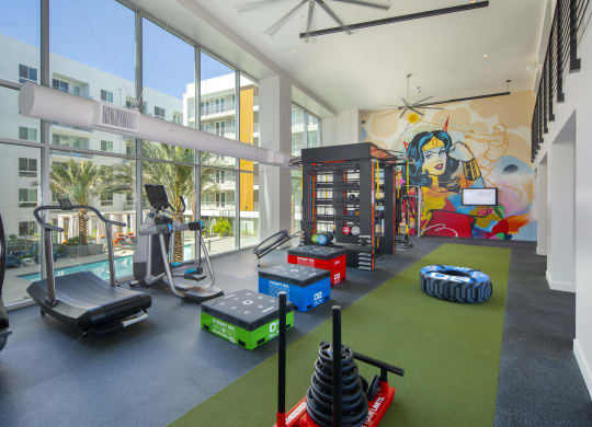 fitness gym workout The Q Topanga Luxurious Apartments Woodland Hills California