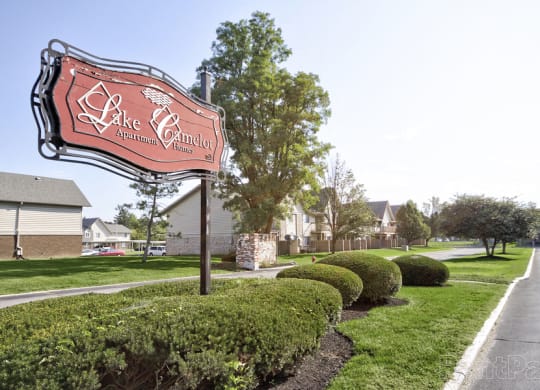 Welcoming Property Signage at Lake Camelot Apartments, Indiana, 46268