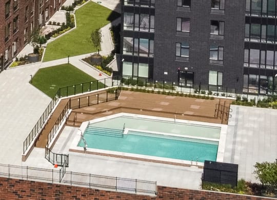 Aerial Pool View at The Brick of Hackensack, New Jersey