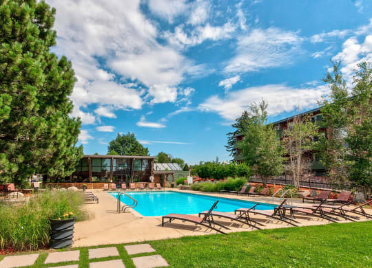 Swimming Pool and Sundeck at University Village Apartments, Colorado Springs, CO, 80918
