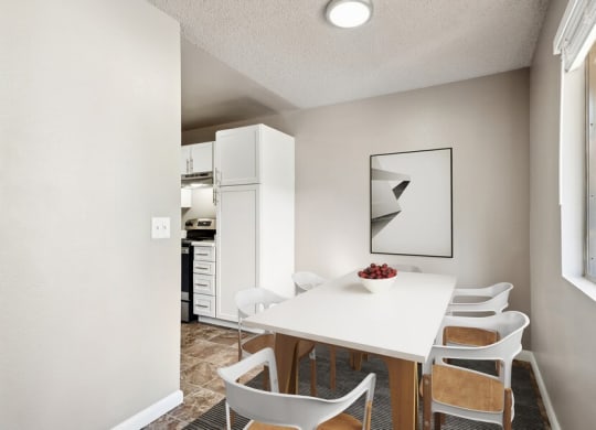 Model dining area at Bella Vista Apartments in St. George, Utah.
