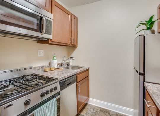 Kitchen with stainless steel appliances at 2231 Ontario, Washington, DC