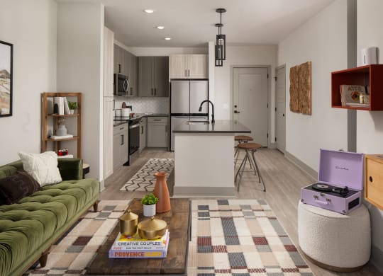 Living room at Abberly Foundry Apartment Homes, Nashville, TN, 37206