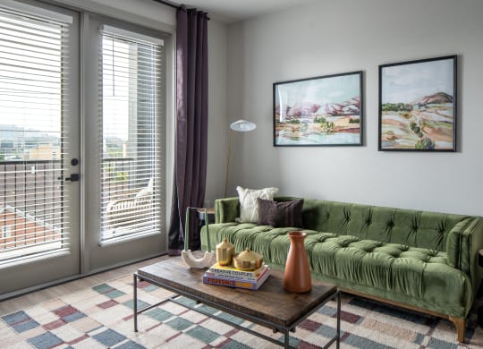 Living room decor at Abberly Foundry Apartment Homes, Nashville, Tennessee