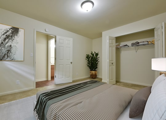 Bedroom with Large Closet Large Closets with Organizers at Grand Bend Club Apartments, Grand Blanc, 48439