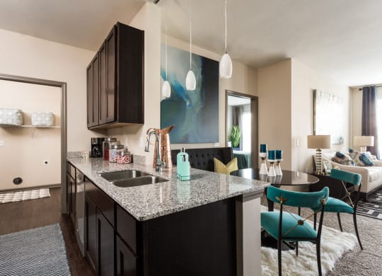 Open Kitchen Design with Pendant Lights at The Avenue at Polaris Apartments, Ohio, 43240