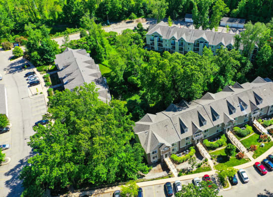 Aerial Community View at Tall Oaks Apartment Homes, Kalamazoo, MI, 49009