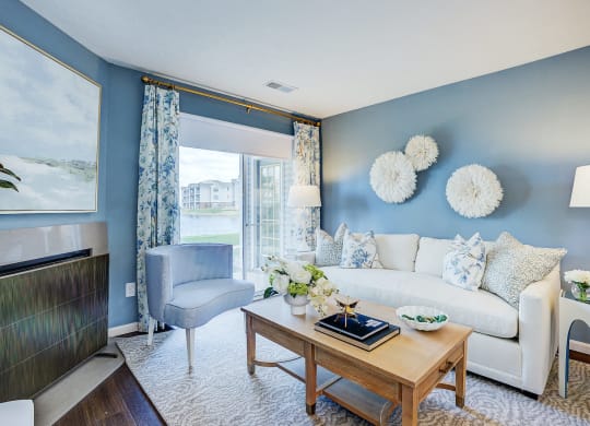 Bright Living Room at Mallard Bay Apartments, Indiana, 46307