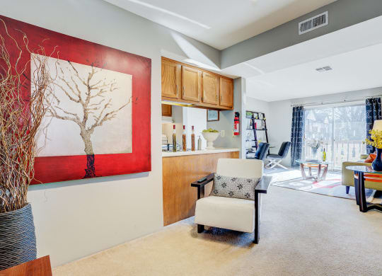 Bright Living Room at Autumn Woods Apartments, Miamisburg, OH, 45342