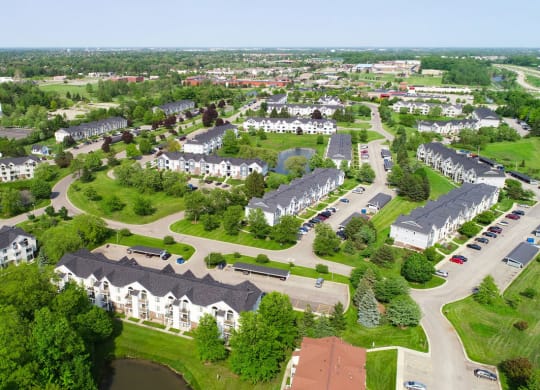 Aerial Community View at The Crossings Apartments, Michigan, 49508