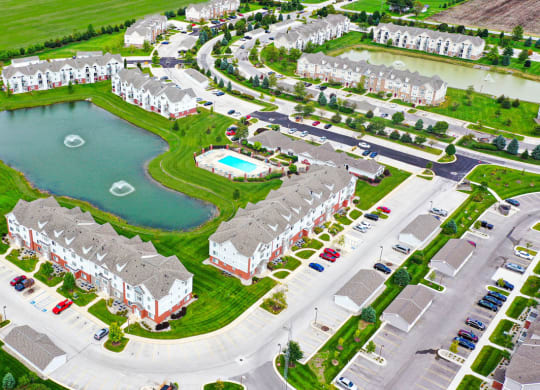 View of Apartments and Ponds at Tracy Creek Apartment Homes, Perrysburg, OH