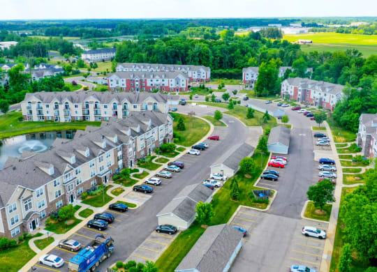 Aerial View of Community at Trillium Pointe Apartment Homes, Jackson, 49201