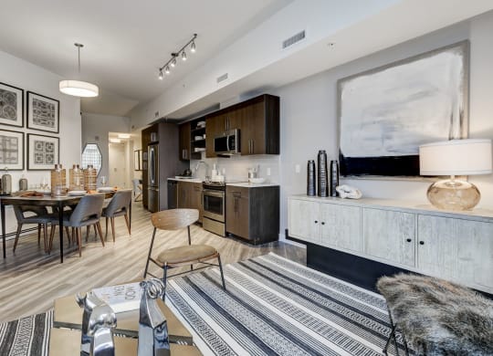 Legacy West End Apartments Model Dining Room and Kitchen