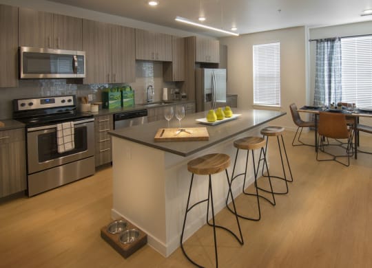 Bright and Spacious Kitchens with Stainless Steel Appliances at Cycle Apartments, Ft. Collins, CO