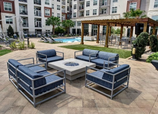Poolside Lounge Area at Vargos on the Lake, Houston, TX