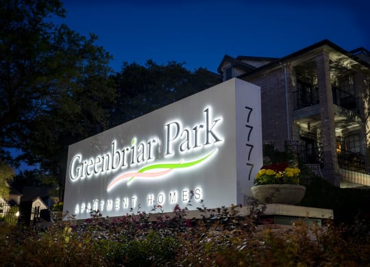 Welcoming Property Signage at Greenbriar Park, Houston
