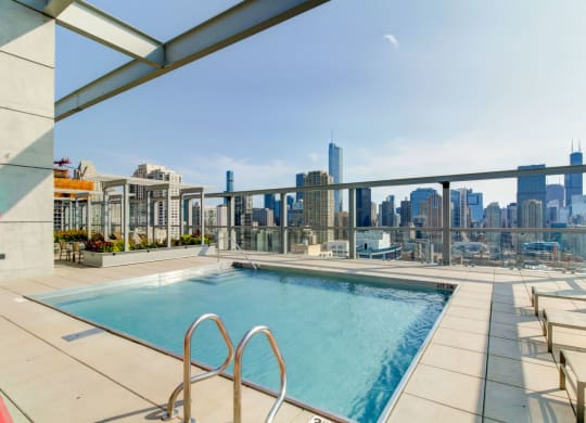Eight O Five Apartments Rooftop Pool with a City View at 805 N. Lasalle, Chicago