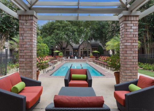 Poolside Lounge Area at Greenbriar Park, Houston