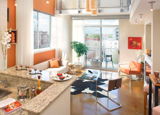 Spacious Living Room With Private Balcony at Highland Park at Columbia Heights Metro, Washington, 20010
