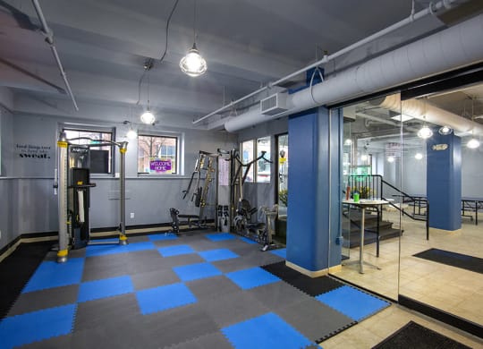 Fitness Center, elliptical, treadmill, weights