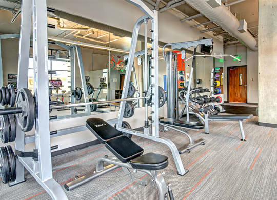 state of the art gym equipment at Link Apartments in Seattle WA, 98126