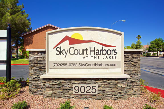 Property Signboard at Sky Court Harbors at The Lakes Apartments, Las Vegas, Nevada