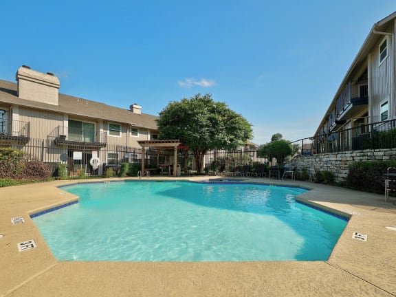 Pool at The Villas at Quail Creek Apartments in Austin Texas June 2021