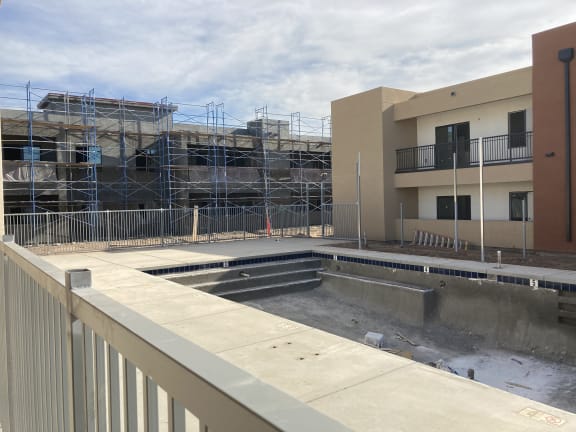 Pool Construction Progress at 59 Evergreen Apartments