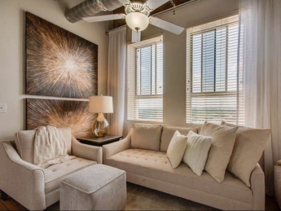 Modern Living Room at The Tower Apartments, Tuscaloosa, Alabama