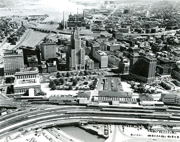 Aerial View of City of Providence Looking Toward Providence Harbor Aerial View of City of Providence Looking Toward Providence Harbor