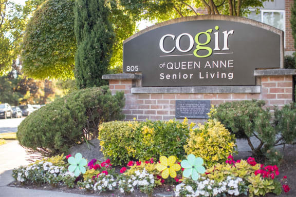 Welcoming Property Signage at Cogir of Queen Anne, Seattle, Washington