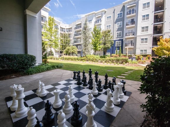 Outdoor Entertaining Spaces with Oversized Chess Game- The Atlantic Aerotropolis