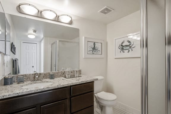 Master Adjoining Bath with Glass Shower at Lakeside Village Apartments Clinton Township MI Master Adjoining Bath with Glass Shower at Lakeside Village Apartments Clinton Township MI