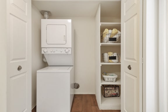 Laundry and Linen Closet at Lakeside Village Apartments Clinton Township MI Laundry and Linen Closet at Lakeside Village Apartments Clinton Township MI