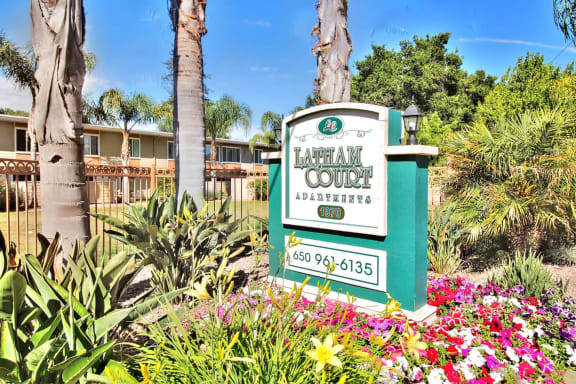 Welcoming Property Signage at Latham Court, California