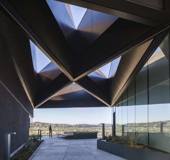 a view of the roof terrace from the architecture, building, daylighting, facade,