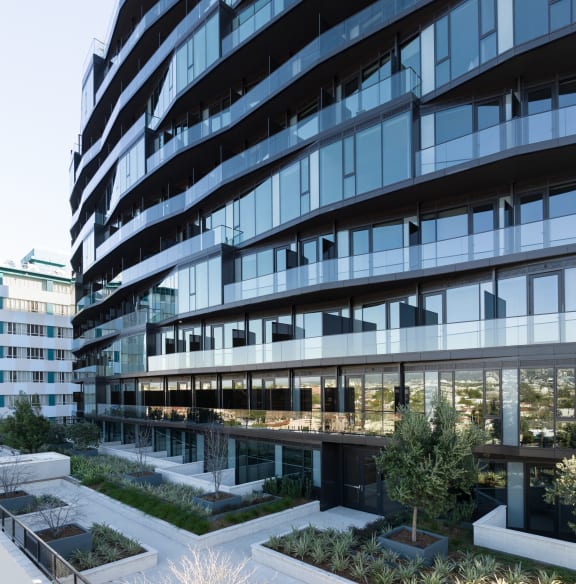 front view of the building with office space on the ground floor