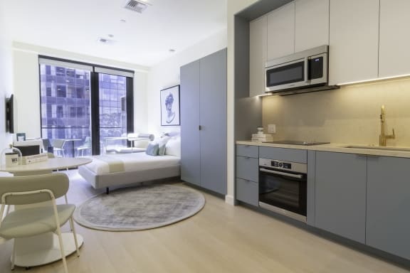 WLJ 1002 West Hollywood Apartment Kitchen Living